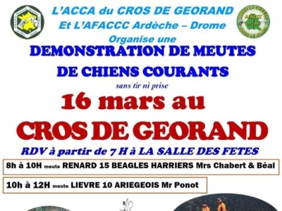 DEMONSTRATION DE MEUTES DE CHIENS COURANTS