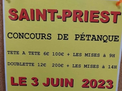 CONCOURS DE PETANQUE - ACCA ST PRIEST